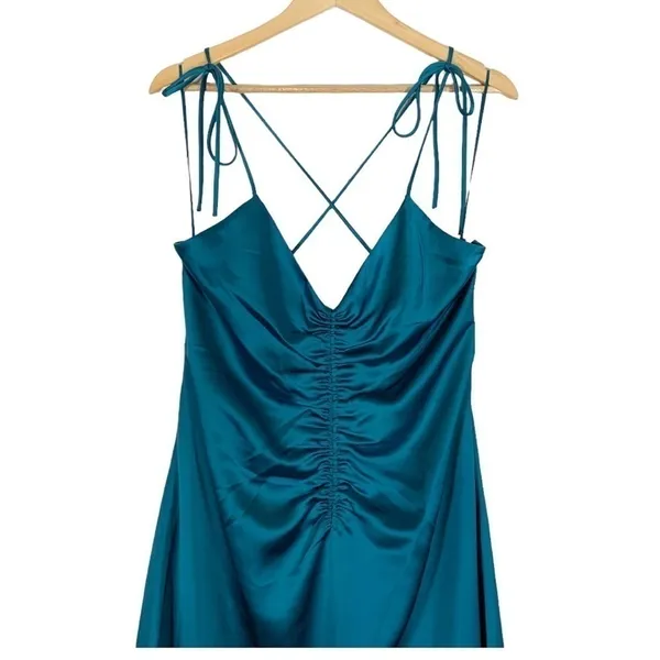 Jason Wu Satin Halter Open Back Midi Slip Dress Size Large - Image 9
