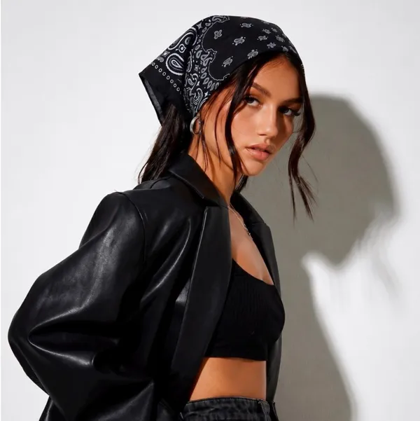 Paisley Black Bandana with “RILEY” on it - Image 3