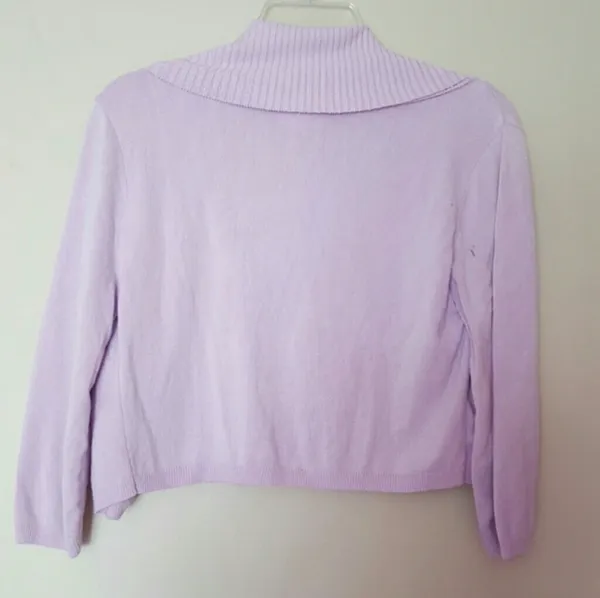 Say What? Purple Cardigan, Size Large - Image 5