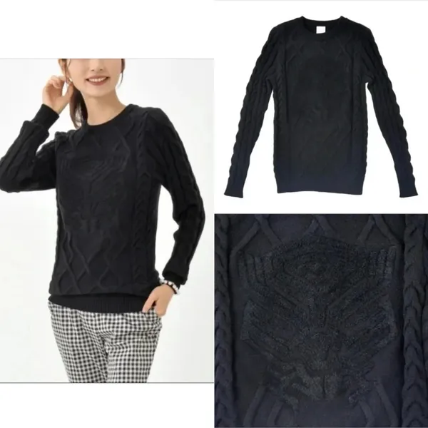 Disney Parks x Marvel Avengers Black Panther‎ Cable Knit Sweater | Size S - Image 2