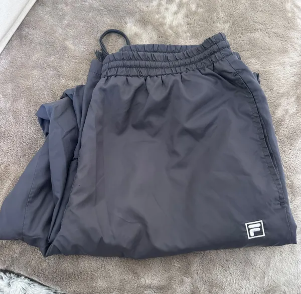 Fila grey loose fit wide leg baggy unisex joggers - Image 2