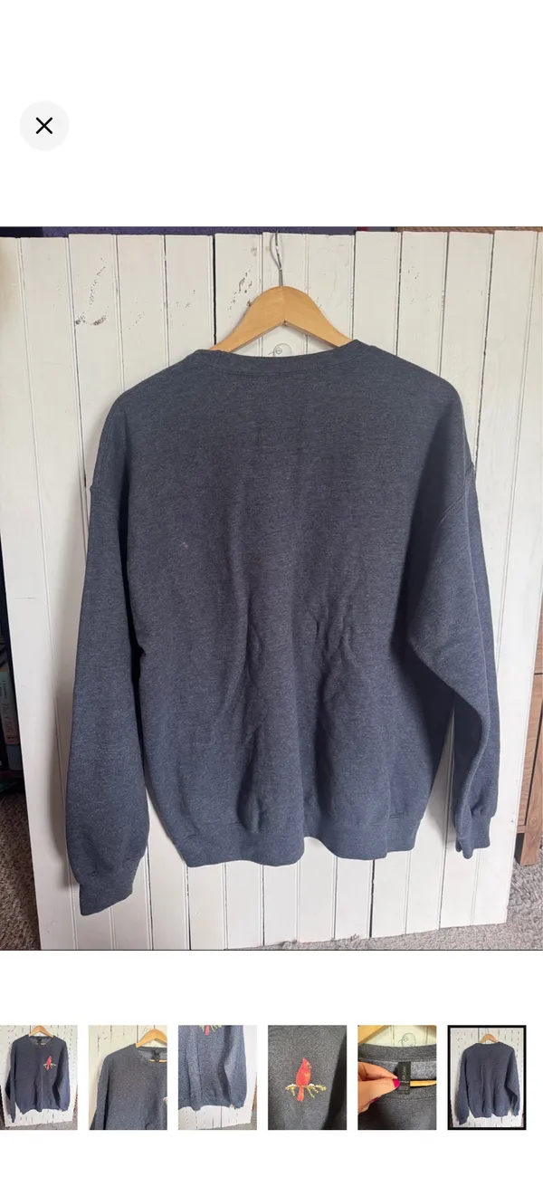 Gildan Crewneck Sweatshirt Dark Heather Blue Size L - Image 6