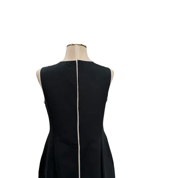 'S Max Mara Black Contrast Trim Shift Dress Sleeveless Italy Size US 6‎ - Image 8