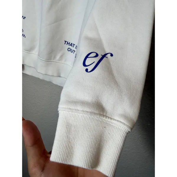 Elevated Faith Run Race‎ Graphic Crewneck Sweatshirt White Hebrews12:1 Size XS - Image 6