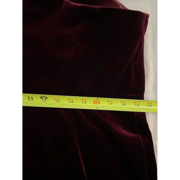 Azazie Kala Bridesmaid Dress A18 Plus Size Burgundy Wine One-Shoulder Velvet - Image 9