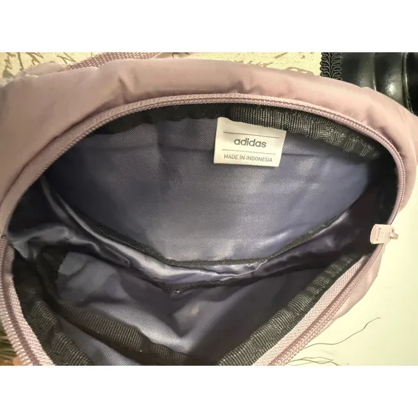 Adidas Waist Bag Fanny Pack Mauve Pink Black Logo Adjustable Strap Travel‎ Bag - Image 5
