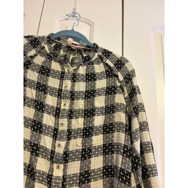 Pilcro By Anthropologie‎ Plaid Button Up Shirt Long Sleeve Women's Size M - Image 3