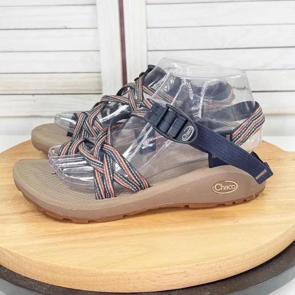 Chaco Zcloud ZX/2 Cloud Dual Strap Cushioned Sandals‎ Tan Blue Womens 8 - Image 3