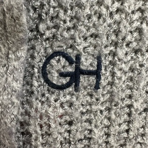 A&F Gilly Hicks Open Front Chunky Knit Wool Cardigan Sweater Gray Cozy Small!. - Image 4