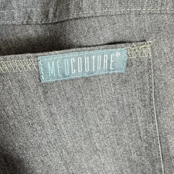 MED‎ COUTURE Touch Gray Slat Heather Drawstring Jogger Scrub Pants Size XSP - Image 6
