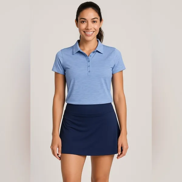 Skechers Womens Blue Golf Tennis Polo Shirt L Athleisure Sporty Coastal Casual - Image 2