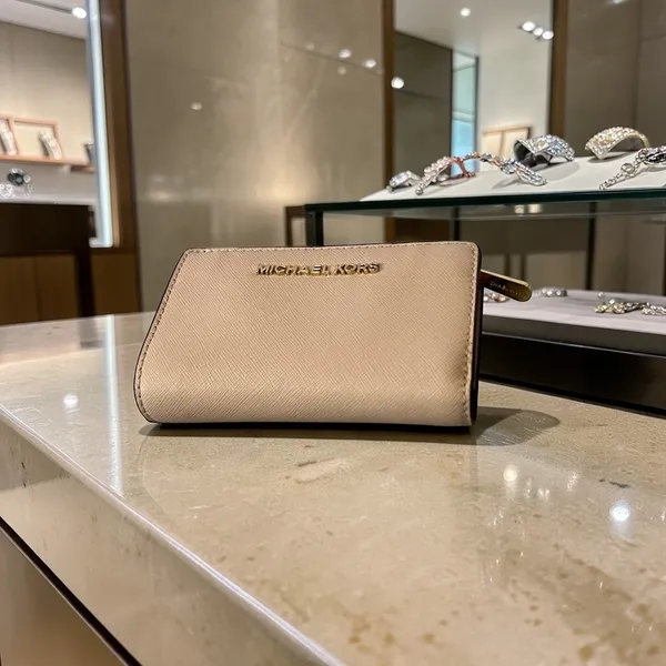 Michael Kors Jet‎ Set Bifold Wallet Women Blush Pink Saffiano Leather - Image 3