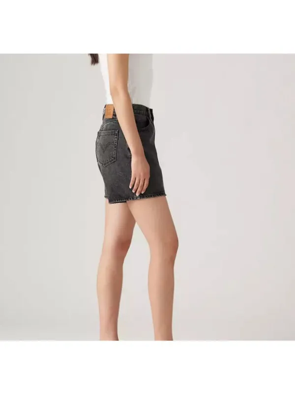 New Levi's Size 28 Premium High Rise Baggy Women's Shorts My Phone Black - Image 3