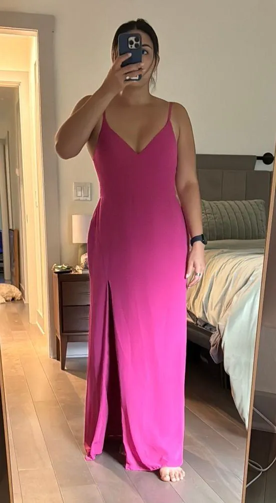 Azazie Bridesmaid Dress Fuchsia - Image 2