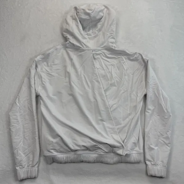Lululemon White Hoodie Size 8 Long Sleeve Drawstring‎ Pullover Casual - Image 6