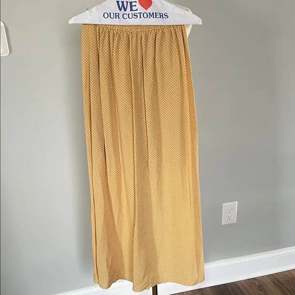 miami Mustard Polka Dot Button-Front Maxi Skirt - Image 5