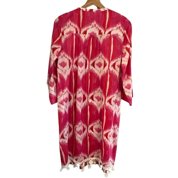 Soft Surroundings Womens Ikat Tunic Dress Size M Embroidered Beach Resort Boho - Image 5