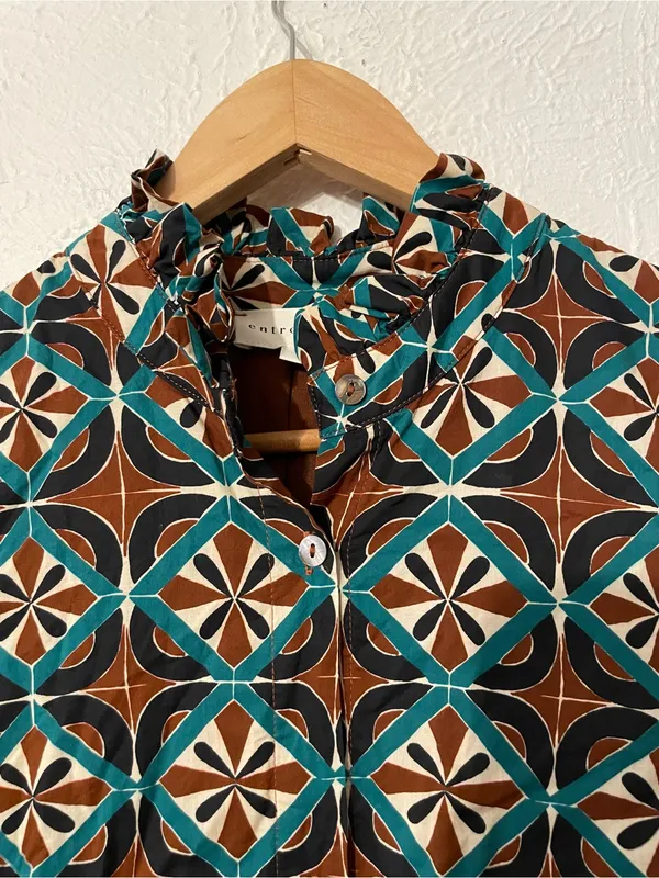 NWOT Entro Geo Melody Tile-Print V-Neck Maxi Dress Small - Image 4