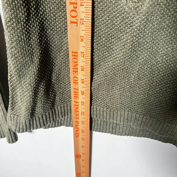 Woolrich Sweater Womens Small Olive Green Cotton Quarter Zip Hiking - Image 5