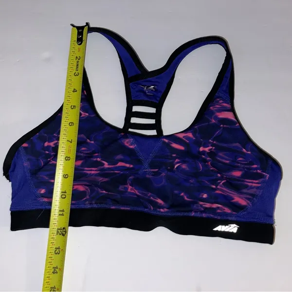 Avia Purple & Pink Patterned Racerback Sports Bra - Image 5