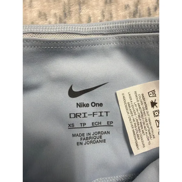 Nike‎ One Womens High Rise 8 Inch Biker Shorts Light Blue FZ6758-440 XS…. - Image 2