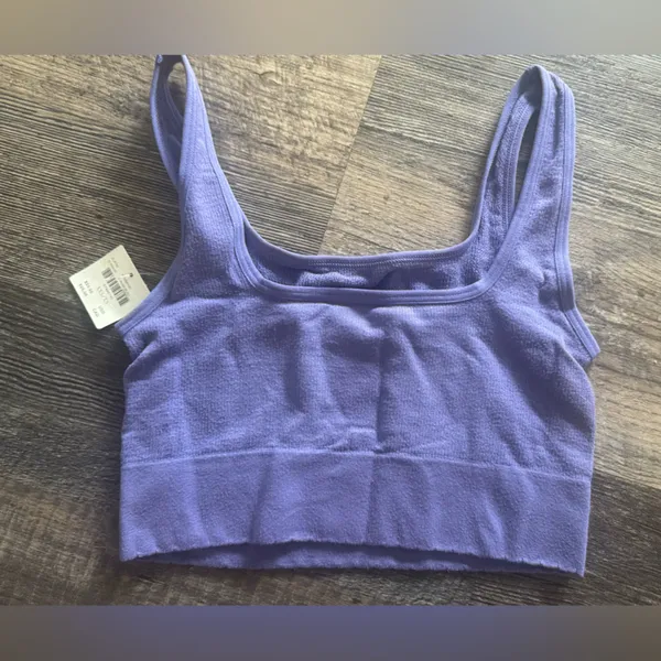 NWT Anthropologie Seamless Square‎ next Crop Tank Blue Size XXS/XS - Image 2