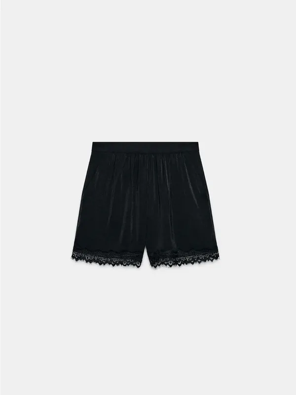Nwt Zara Lace Trim Satin Shorts Size Xs - Image 7