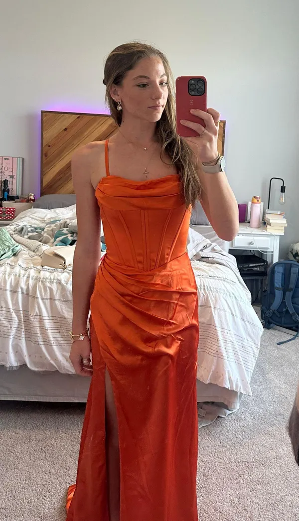 Amazon Orange Prom Dress - Image 2