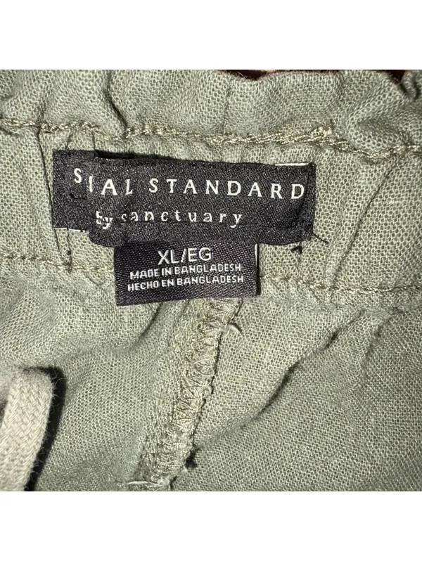 Social Standard by Sanctuary Olive Green Linen-Blend Joggers XL - Image 7