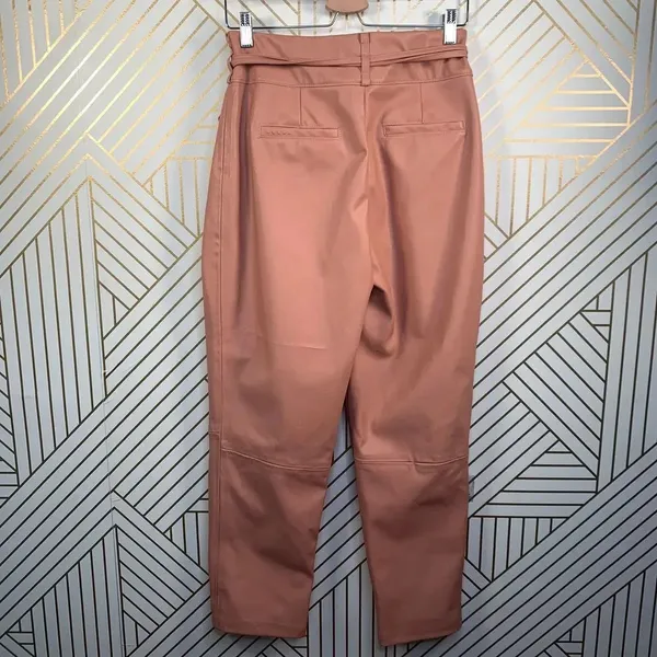Anthropologie BlankNYC Chelsea Pants Faux Leather Pleated Tapered Pink Size 28‎ - Image 6