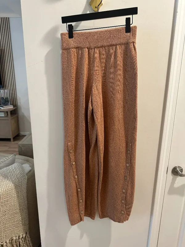FREE PEOPLE Button Up Sweater Set in Chutney Sand Combo Size Small NWT - Image 6