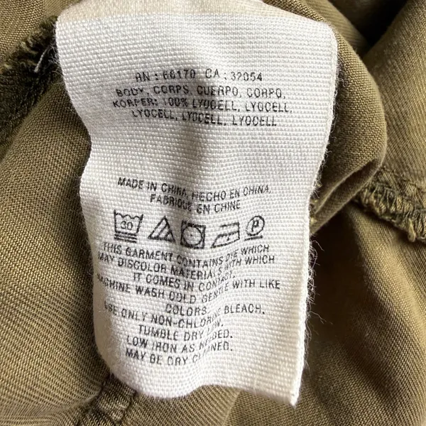 Pilcro and the Letterpress Utility Dress Womens Small‎ Olive Green Lyocell Mini - Image 6