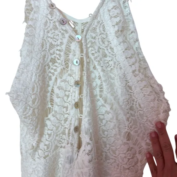 NWT Wishlist Apparel Ivory Lace Party Hi-Low Dress Size‎ M - Image 4