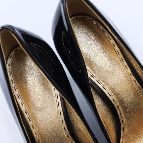 Coach Sheri Patent Leather Pumps Women 9B Black Round Toe Block Heel A3945 F2080 - Image 12