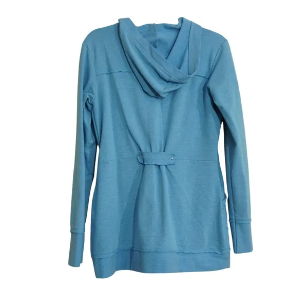 Laura Hlavac Size Small Blue Zip Up Hoodie Longline Jacket Sweatshirt‎ Cardigan - Image 8
