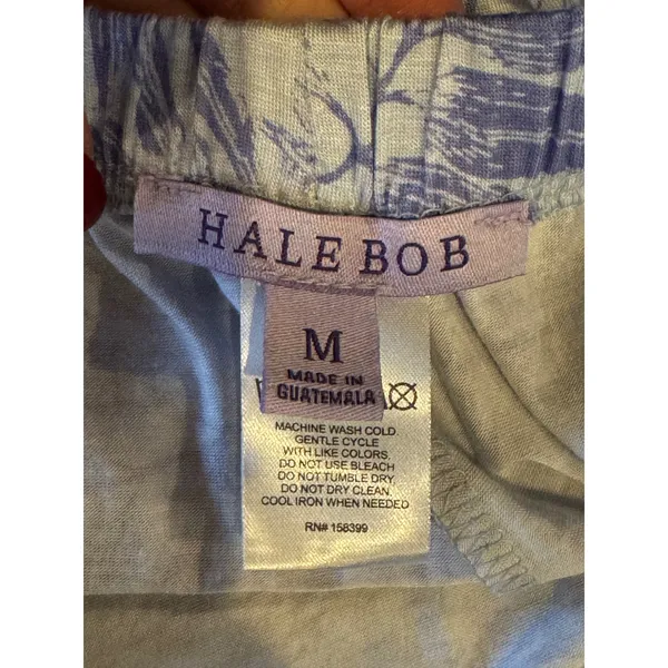Hale Bob Pajama Shorts Women‎ Medium Blue Purple Palm Print Loungewear Casual - Image 7