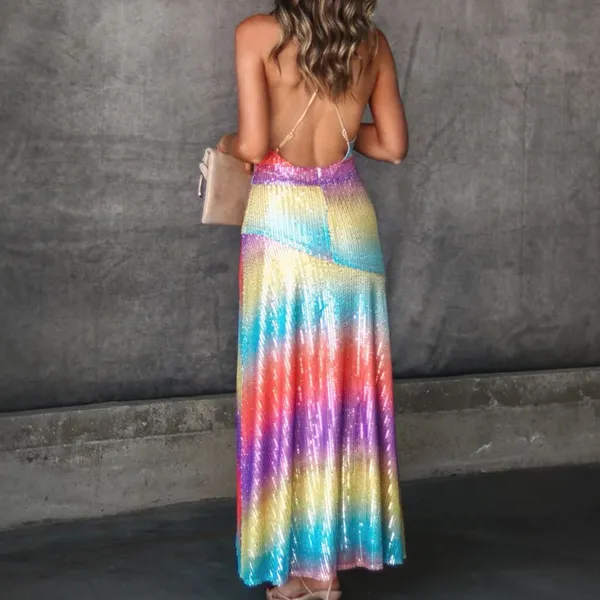 VICI | Got You Babe Cowl Neck Sequin Maxi Dress - Image 3