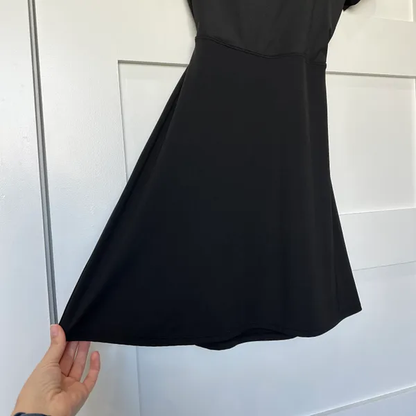 Black Built In Bra Short Sleeve Dress - Image 2