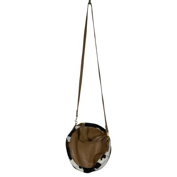 Womens Western Cow Print Round Crossbody Bag Brown Desert Boho Festival Size OS - Image 5