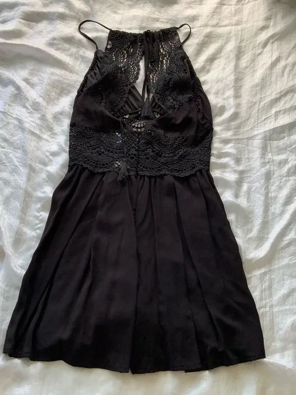 Francesca's Black Lace Romper - Image 2