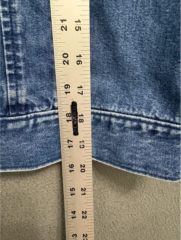 Talbots Petite Small Blue Denim Front Buttons - Image 7