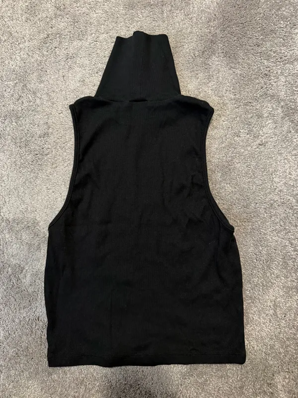 Zara Black Ribbed Turtleneck Tank - Image 3