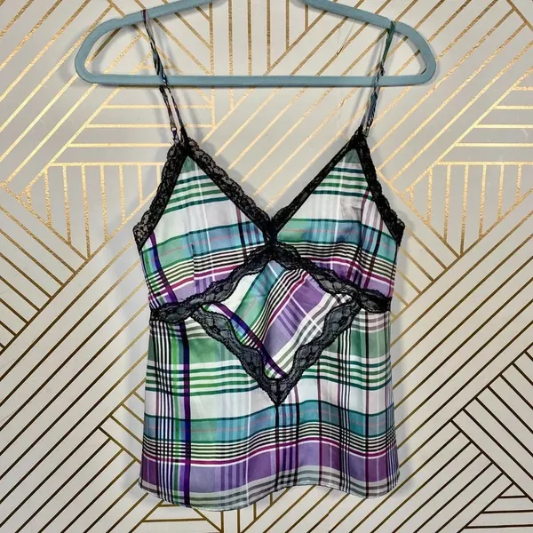 Zara Check Plaid Lace-Trimmed‎ Camisole Top - Image 3