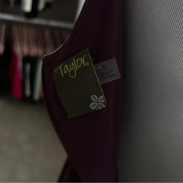 Taylor Purple Crushed Velvet Dress 8 - Image 6