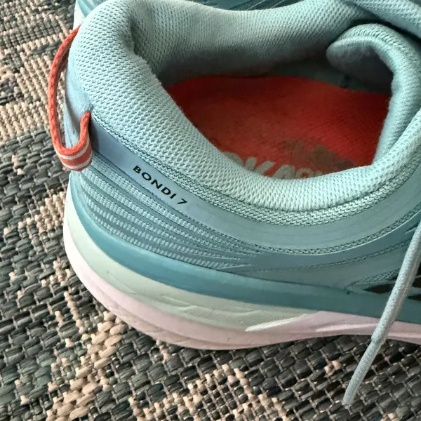 Hoka‎ One One Bondi 7 Shoes Womens Size 10.5 Blue Mesh Athletic Running Cushion - Image 4