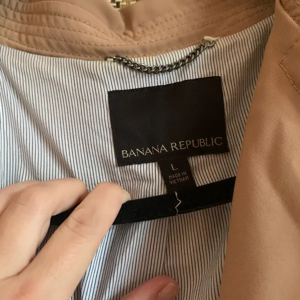 Banana Republic Trench Coat Brown Long Winter Jacket Outerwear Clothing Size L - Image 2