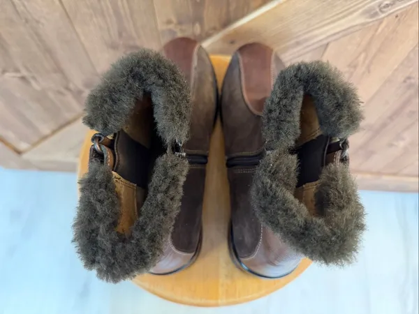 Söfft Women’s Size 7M Brown Leather Suede Shearling Lined Ankle Boots - Image 5