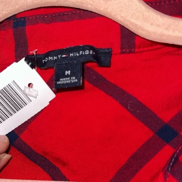 Red Half Button Down Shirt - Image 4