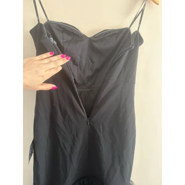 Lulus Dramatic Fanatic Black Strapless Tulle Trumpet Maxi Dress Size Small NWT - Image 9