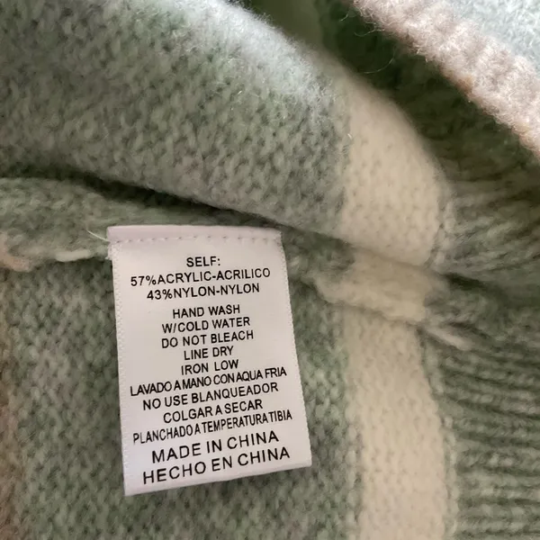 &Merci‎ Striped Crewneck Pullover Knit Sweater Size Large - Image 4